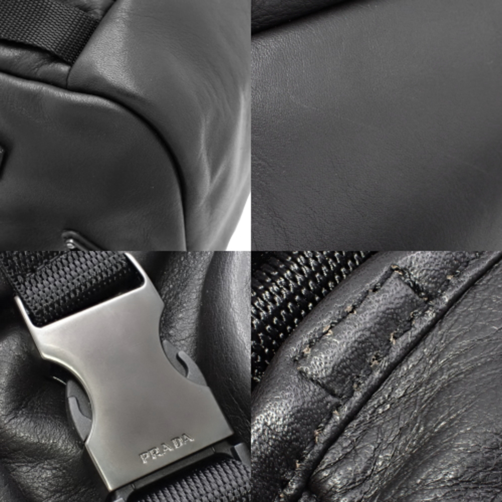 Prada Backpack Triangle Logo Daypack Rucksack Lea… - image 7